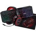 Pack gaming Pro Hunters 5 pièces: Clavier, Souris & Tapis, Casque & Adaptateur. Retro-éclairage RVB. AZERTY & USB   d'occasion (Playstation 4 )