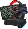Pack gaming Pro Warriors 5 pièces: Clavier, Souris & Tapis, Casque & Adaptateur. Retro-éclairage RVB. AZERTY & USB d'occasion (Playstation 4 )