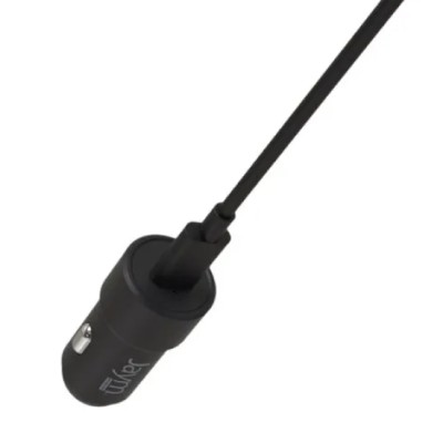 Chargeur allume cigare pour voiture - 1 USB + câble USB-C vers USB-C - JAYM noir - Multimedia