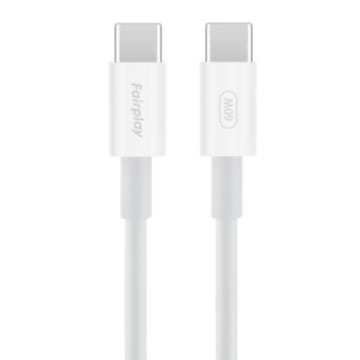 Câble Fairplay 60W USB-C vers USB-C 1 m blanc - Accessoires