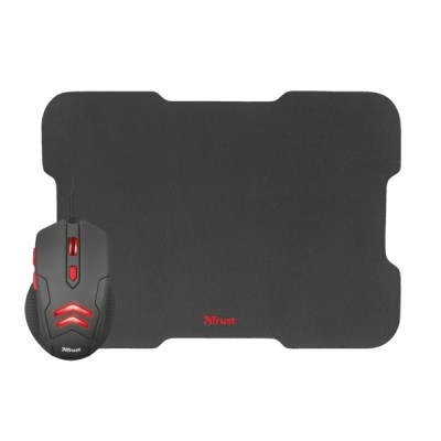 Souris gaming Ziva + Tapis de souris Trust noir - Multimedia