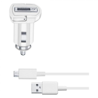 Kit chargeur de voiture avec cable micro USB 10W cellularline - Téléphone