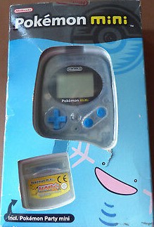 Console Pokémon Mini Bleue et Pokémon Party en boîte - Game Boy