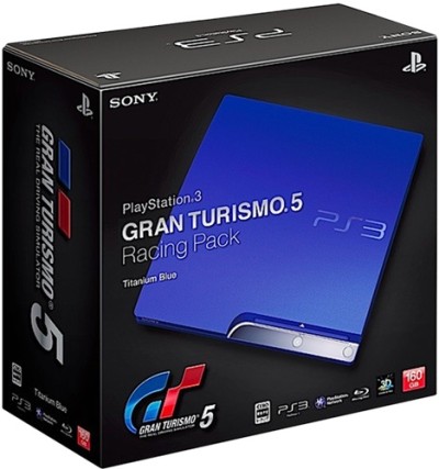 Console Playstation 3 Slim (160 Go) Bleue et Gran Turismo 5 - Playstation 3