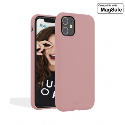 Coque Jaym Premium Silicone et Microfibre iPhone 14 Plus (Compatible Magsafe) Rose - Accessoires