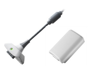 Kit Play & Charge Blanc - Xbox 360