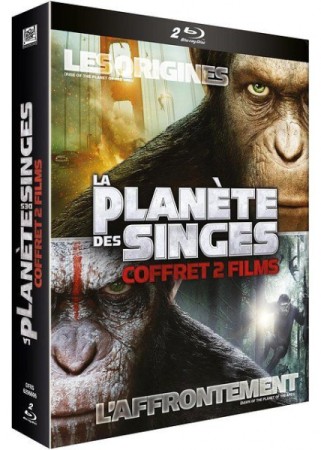 La Planète des Singes les Origines + l'Affrontement - BluRay