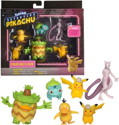 Pokémon Détective Pikachu - Pack de 6 Figurines - Figurine