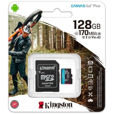 Carte mémoire microSD Canvas Select Plus classe 10 128Go Kingston - Multimedia