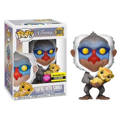 Pop Disney - Rafiki with Simba - 301 Flocked Entrainement Earth - Figurine
