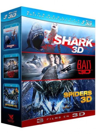 Coffret Shark + Bait + Spiders 3D - BluRay