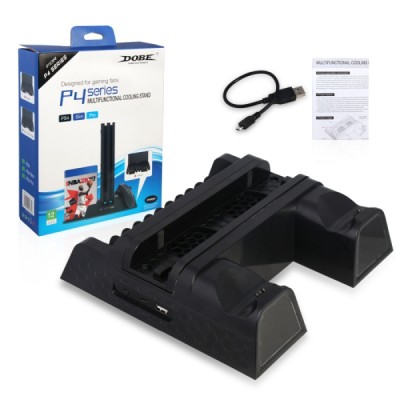 Support Vertical avec Ventilateur de Refroidissement et Station de Charge Double Dobe en boîte - Playstation 4