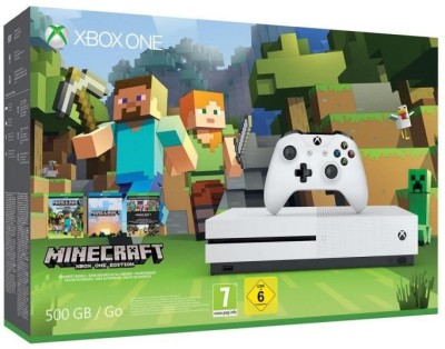 Console Xbox One S (500 Go) et Minecraft en boîte  - Xbox One