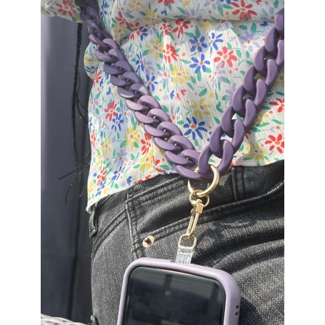 tour de cou fashion violet pourpre mat avec attache universelle 120m jaym (1)